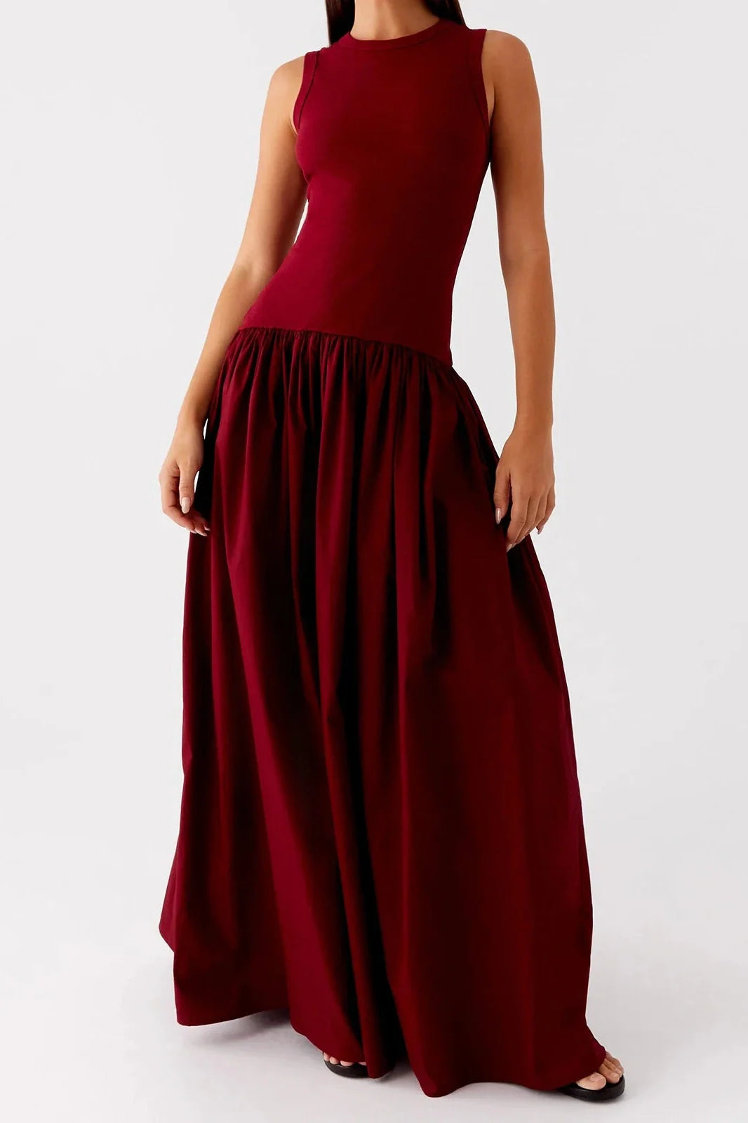 Elegant Sleeveless A-Line Maxi Dress