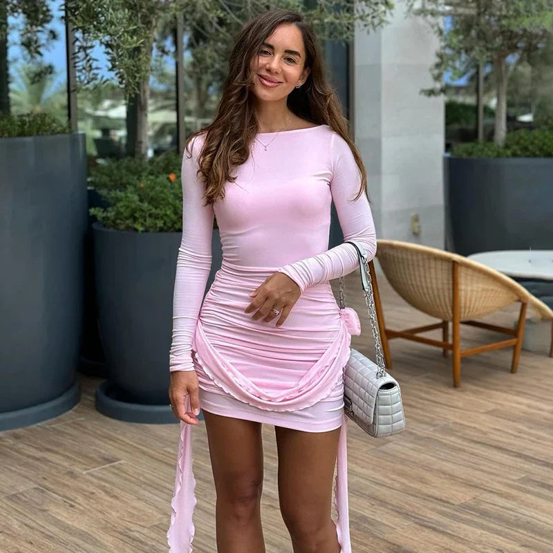 Floral Bodycon Long Sleeve Mini Dress
