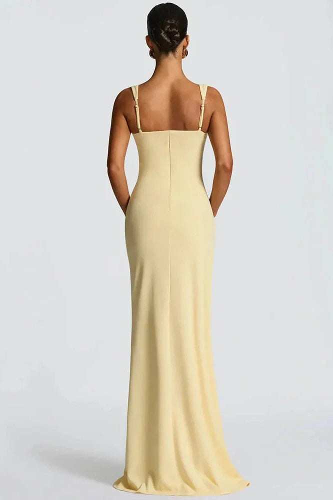 Spaghetti Strap Sleeveless Backless High Split Maxi Dress