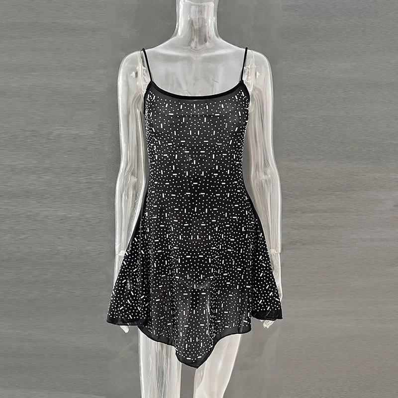 Sparkling Backless Sleeveless Mini Dress