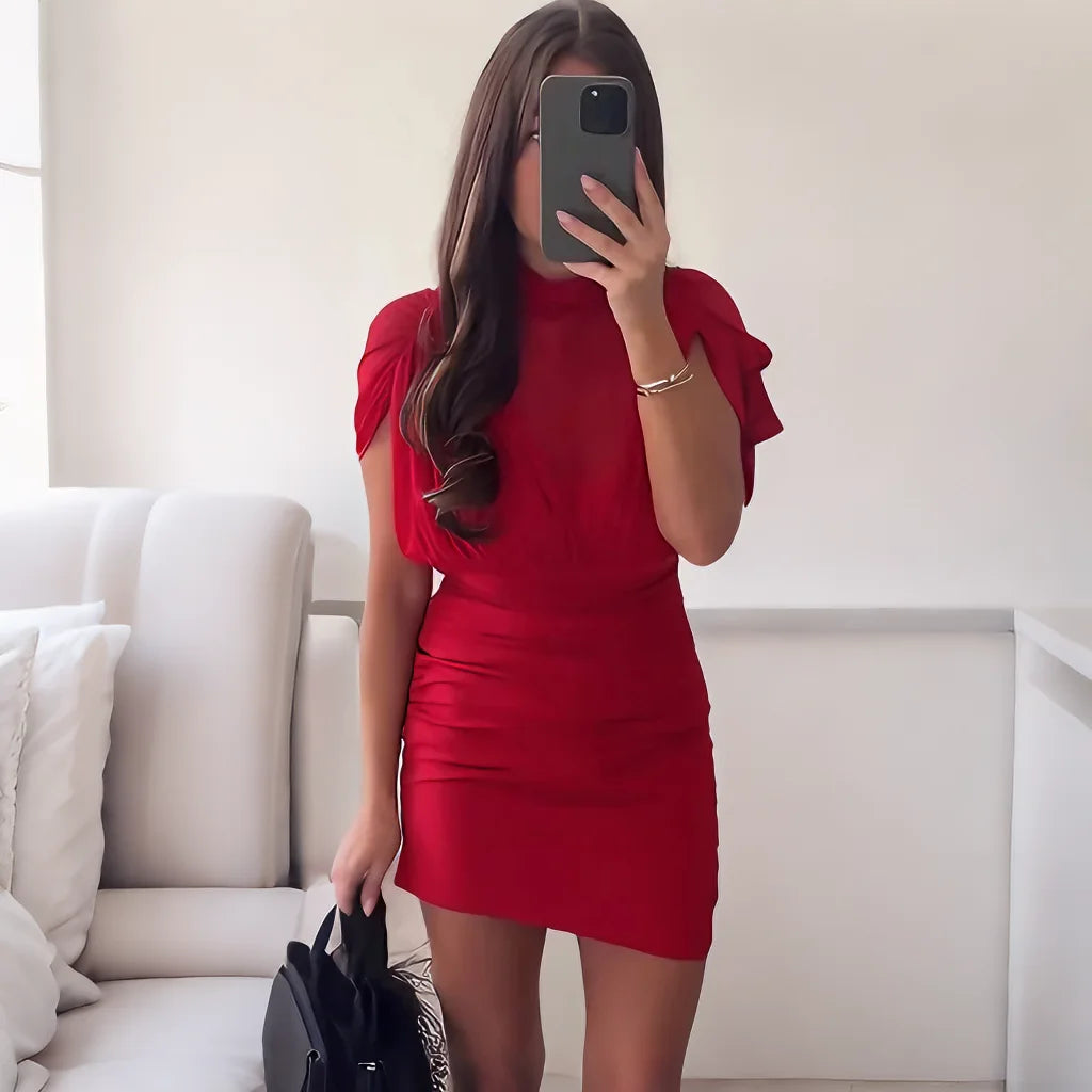 See Through Patchwork Sleeveless Mini Dress