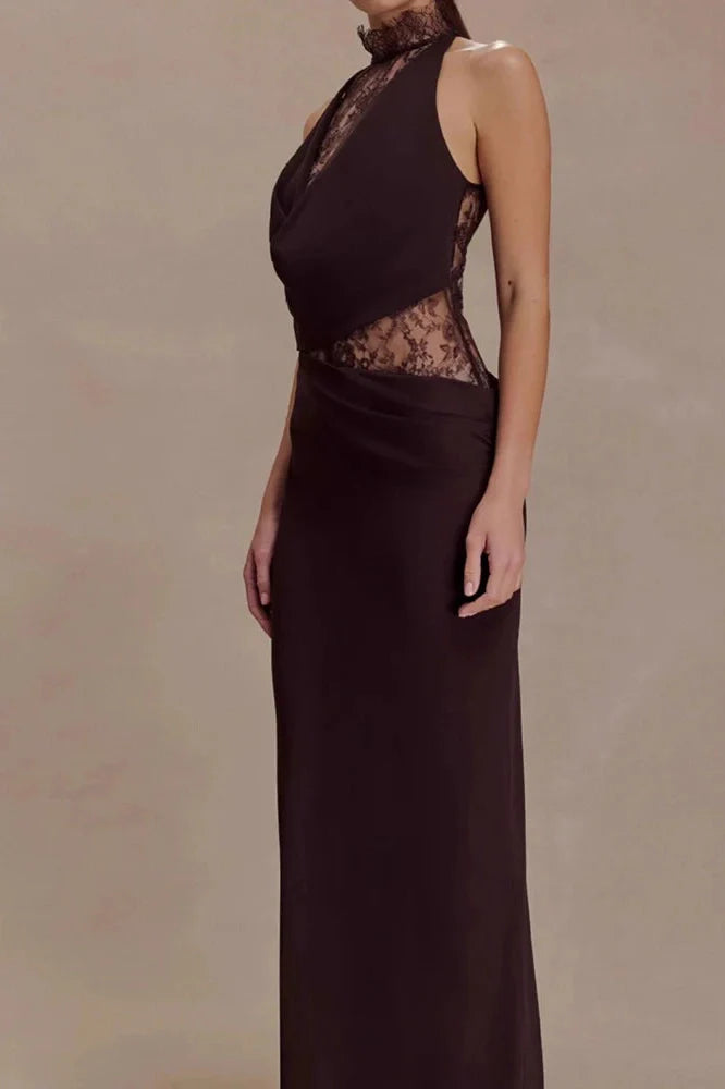 Elegant Backless Slim Lace Maxi Dress
