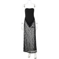 Strapless Backless See Through Patchwork Maxi Dress