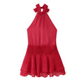 Backless Lace-Up Sleeveless Mini Dress