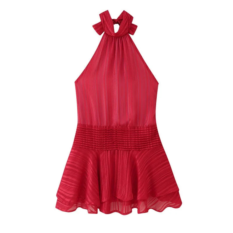 Backless Lace-Up Sleeveless Mini Dress
