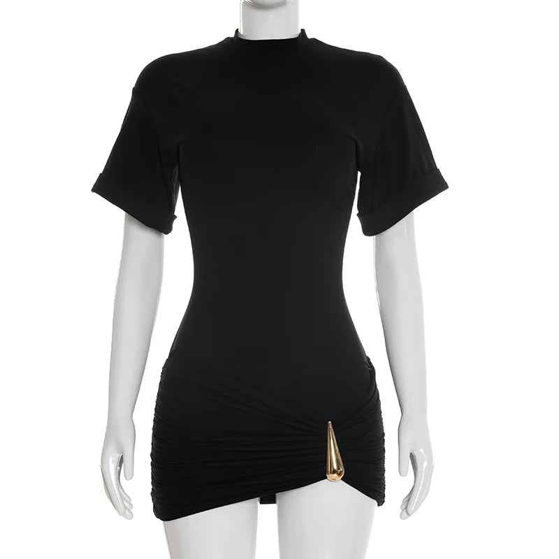 Short Sleeve Slim Mini Dress