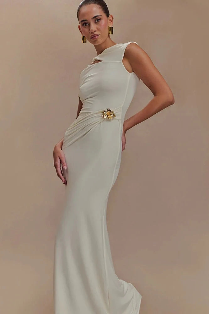 Hollow Out Sleeveless Backless Bodycon Maxi Dress
