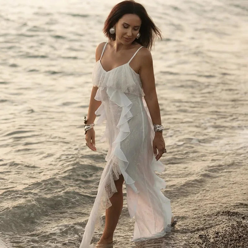 Elegant Patchwork Sleeveless Maxi Dress