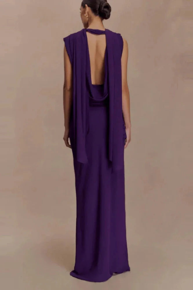 Elegant Hollow Sleeveless Slim Maxi Dress
