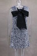 Backless Sleeveless A-line Sparkle Mini Dress