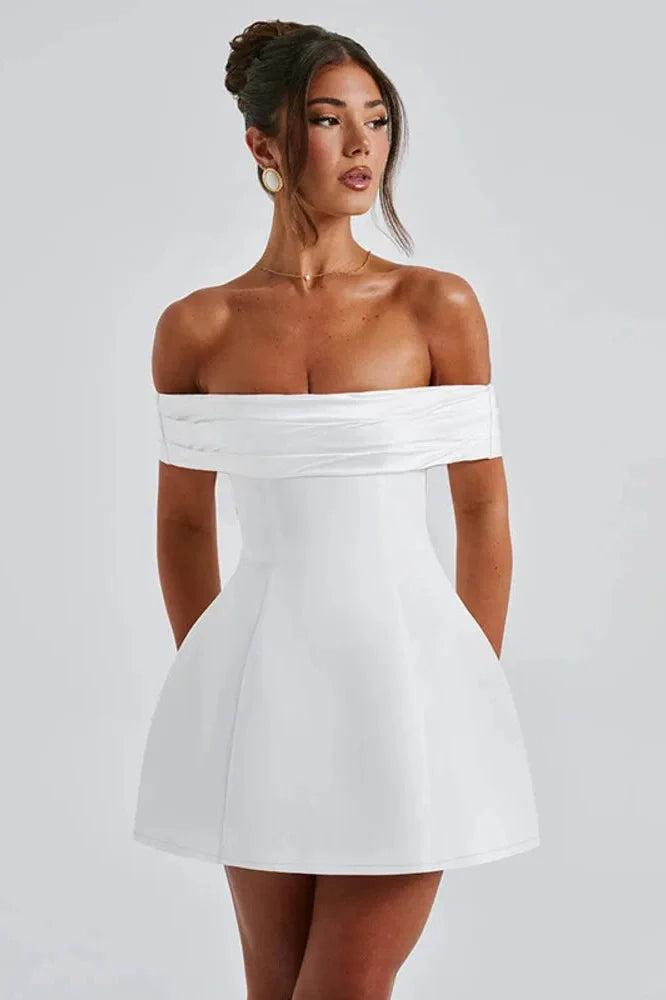 Off-shoulder Strapless Sleeveless Backless Mini Dress