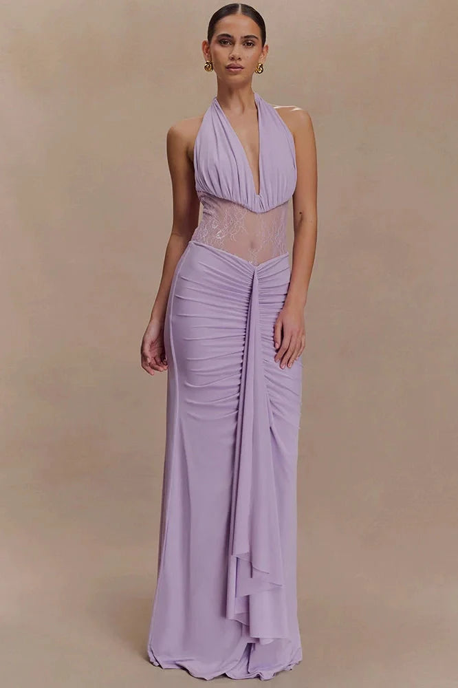 Backless See Through Sleeveless Bodycon Maxi Dress