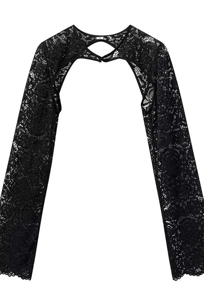 Hollow Out Lace 2 Piece Printed Mini Dress