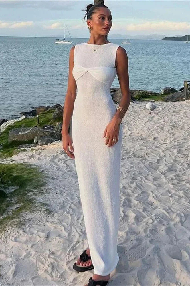 Sleeveless See-Through Bodycon Maxi Dress