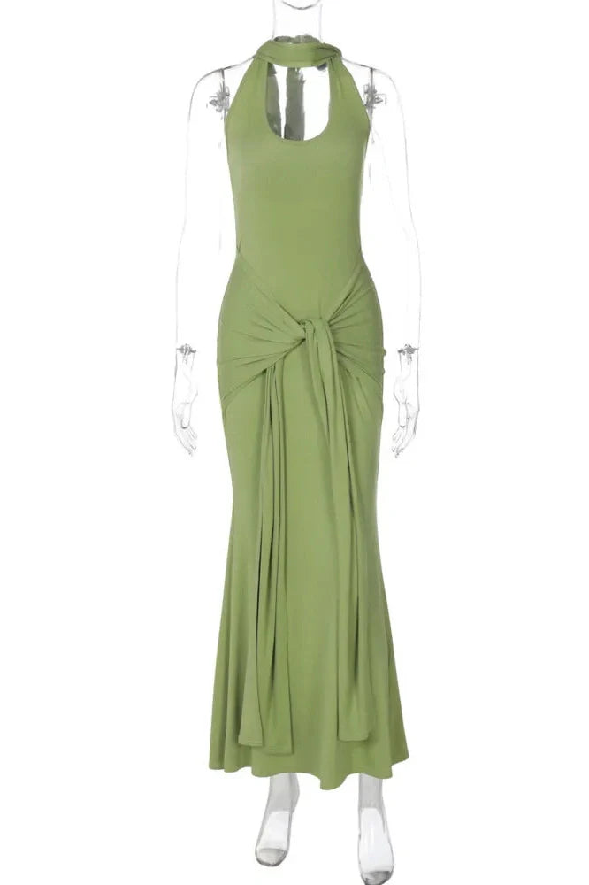Backless Sleeveless Bodycon Maxi Dress