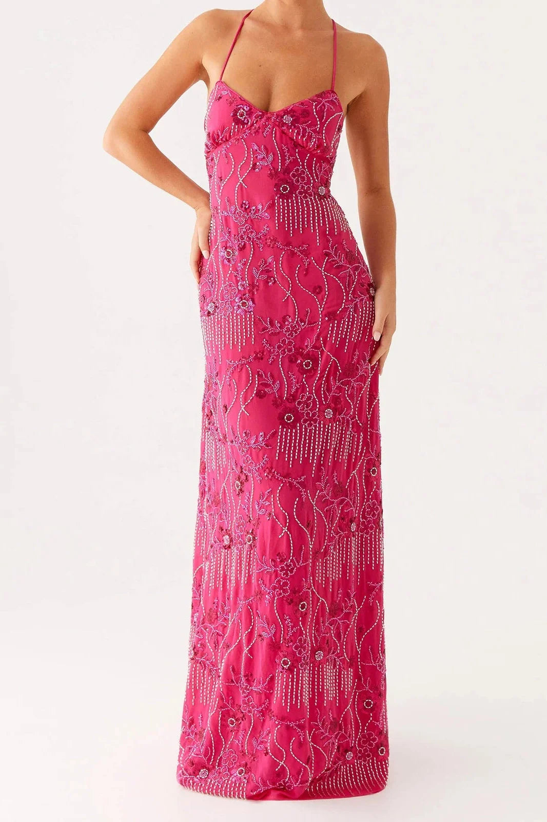 Sleeveless Backless Spaghetti Strap Maxi Dress