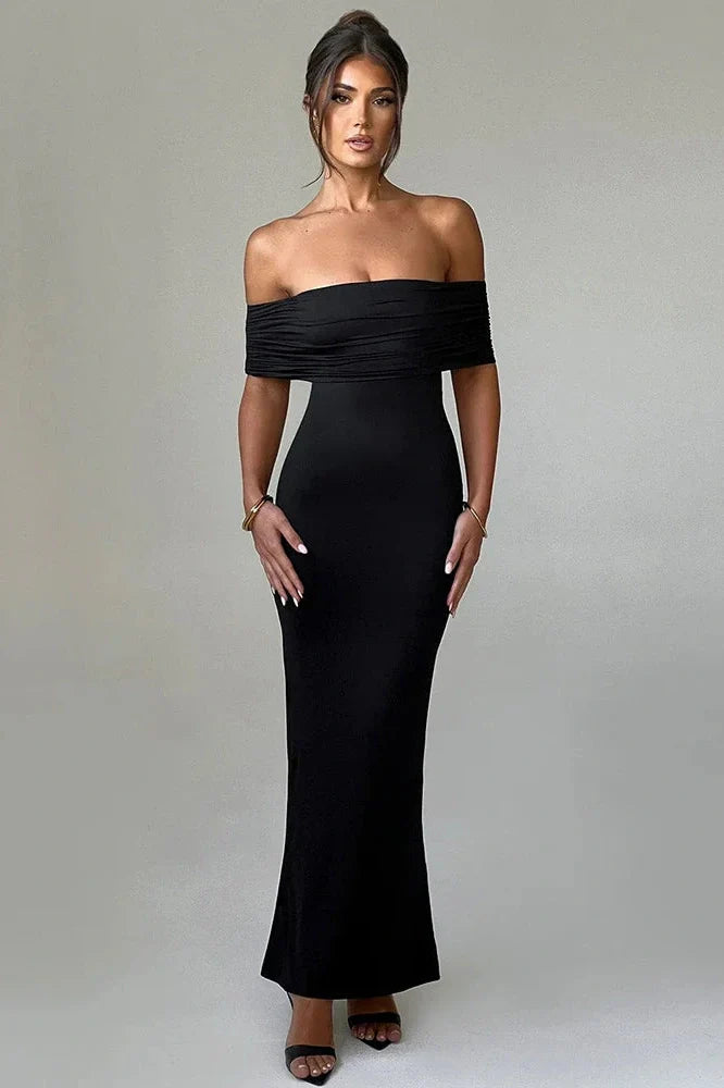 Strapless Off-shoulder Sleeveless Backless Maxi Dress
