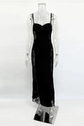 Lace Hollow Out Slim High Waist Patchwork Printed Maxi Dress