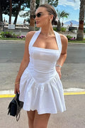 Elegant Sleeveless Bodycon A-Line Patchwork Mini Dress