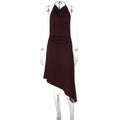 Backless Slim Lace Irregular Midi Dress