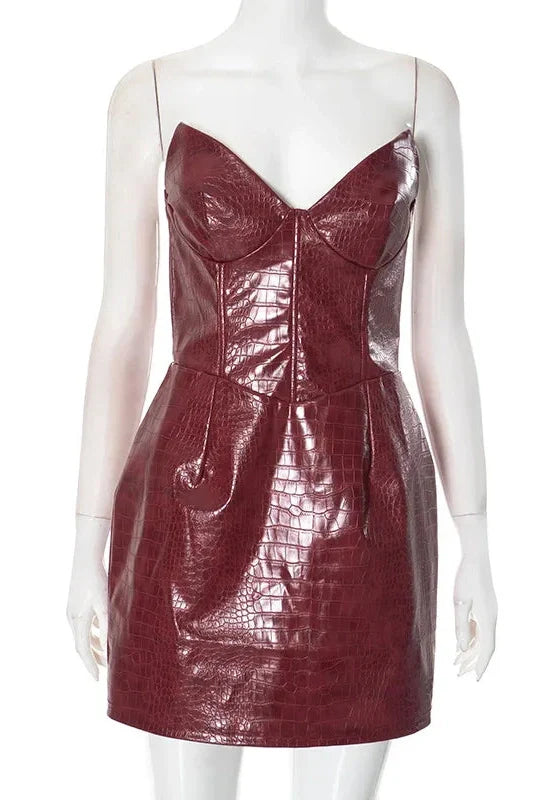 Elegant Strapless High Waist Bodycon Mini Dress